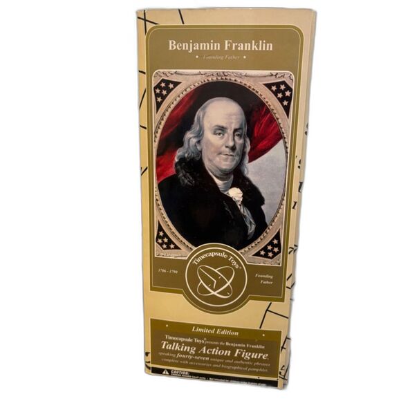 Limited Edition TimeCapsule Toys Talking Benjamin Franklin Doll - New - Picture 3 of 4